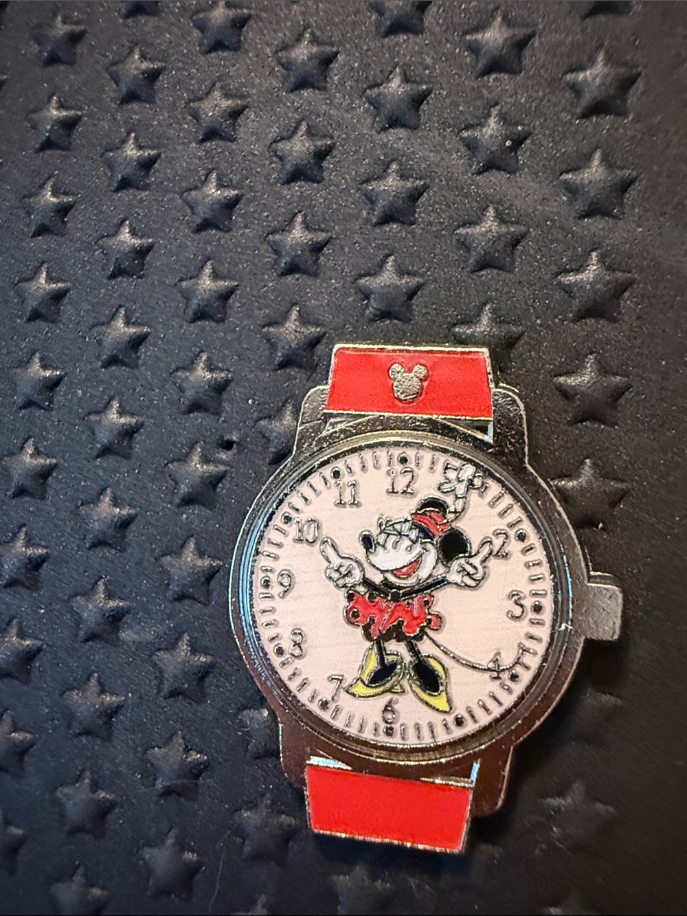 Disney Red Black White Minnie Mouse Watch Pin